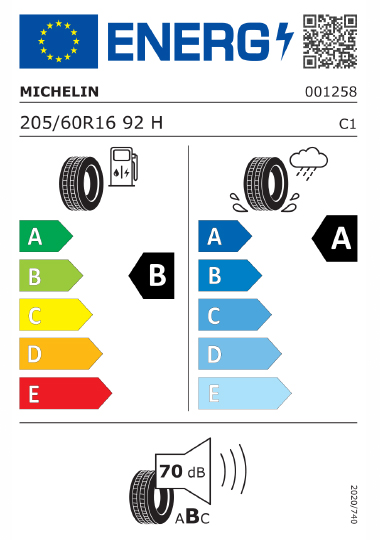 Kia Tyre Label  - michelin-001258-205-60R16